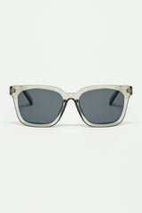 square bevel frame sunglasses in grey