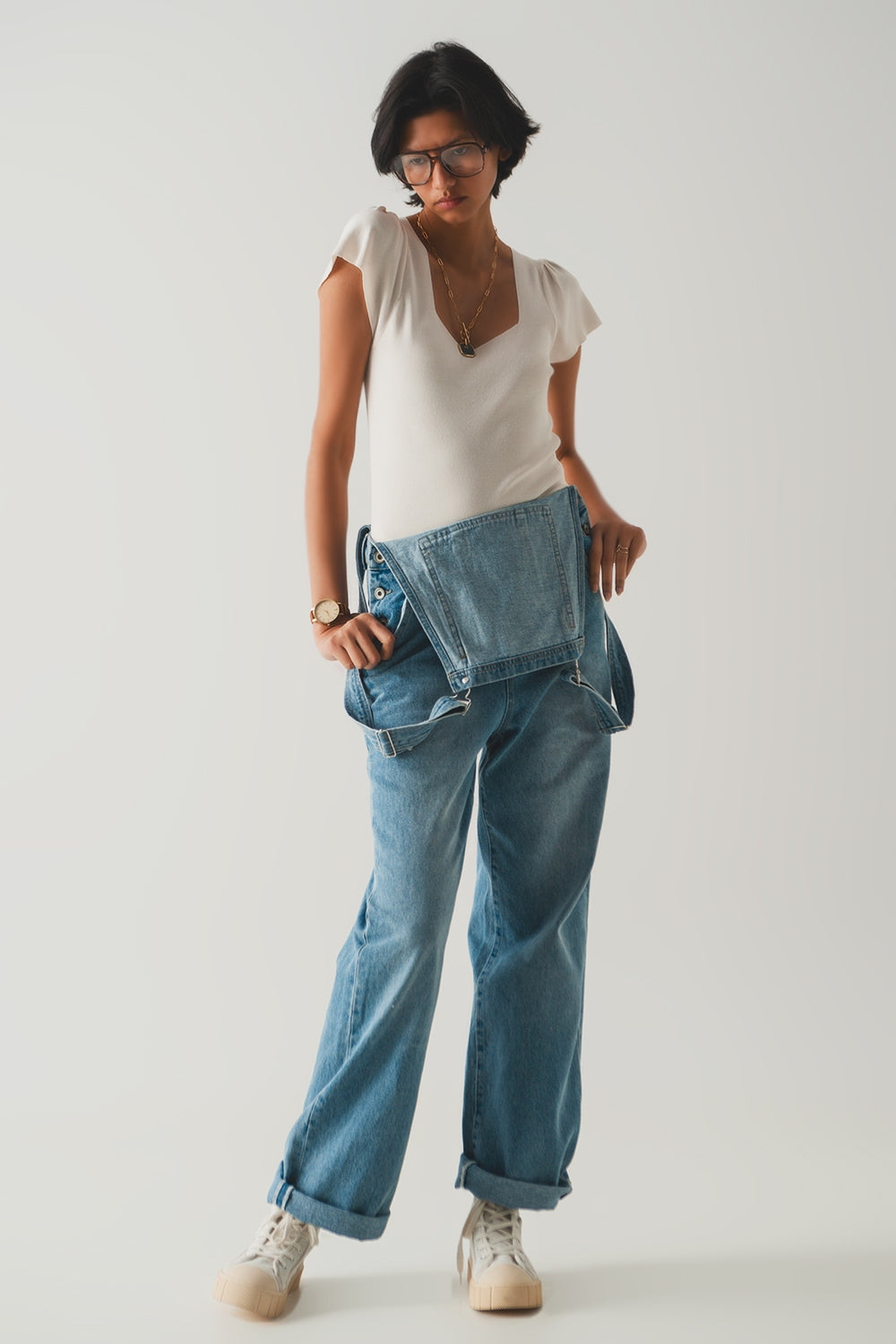 square neck puff sleeve sweater in cream - T-shirts