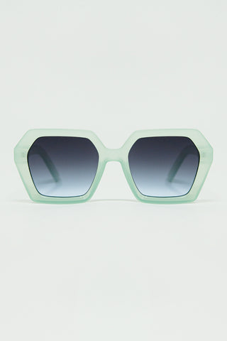 Squared green Aqua color Mirage Sunglasses