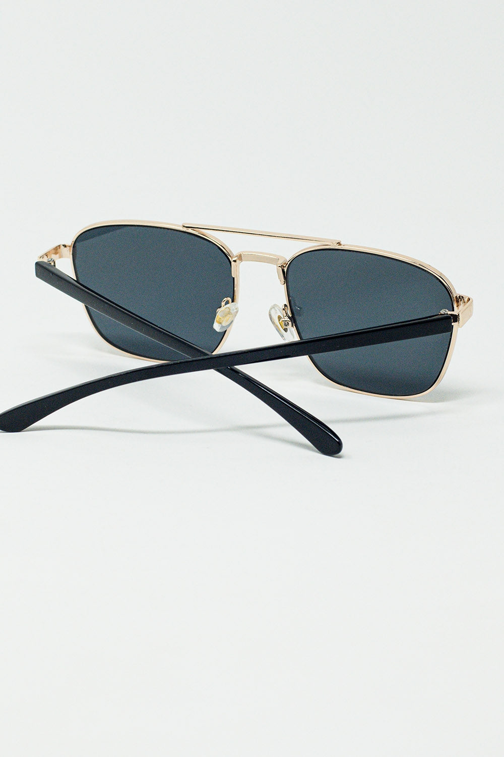 Squared Metal Sunglasses in Black Smoke Lens - Sunglasses