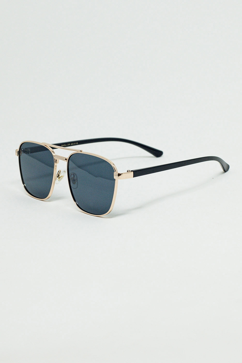 Squared Metal Sunglasses in Black Smoke Lens - Sunglasses