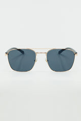 Squared Metal Sunglasses in Black Smoke Lens