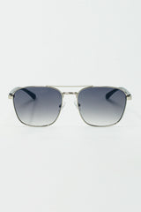 Squared Metal Sunglasses in Gray Smoke Lens
