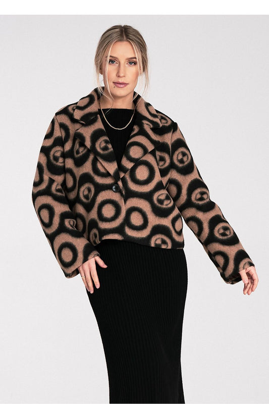 Statement Winter Coat for Women - Trendy Design beige S M - Coats & Jackets