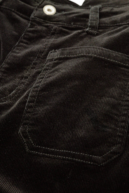 Straight Leg Corduroy Jeans in black with pockets - Trousers