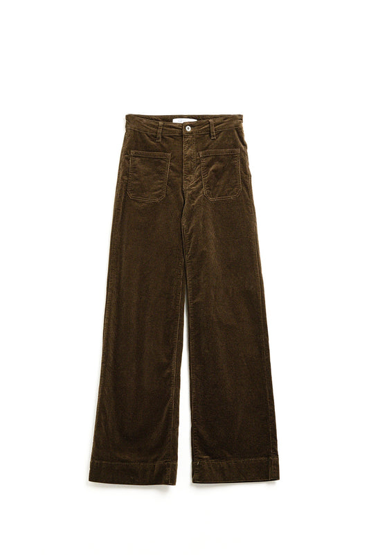 Straight Leg Corduroy Jeans in brown with pockets - Trousers