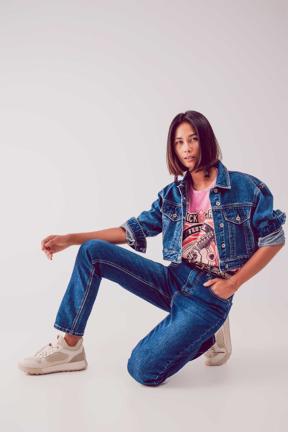 Straight leg jeans in thrift blue - Jeans