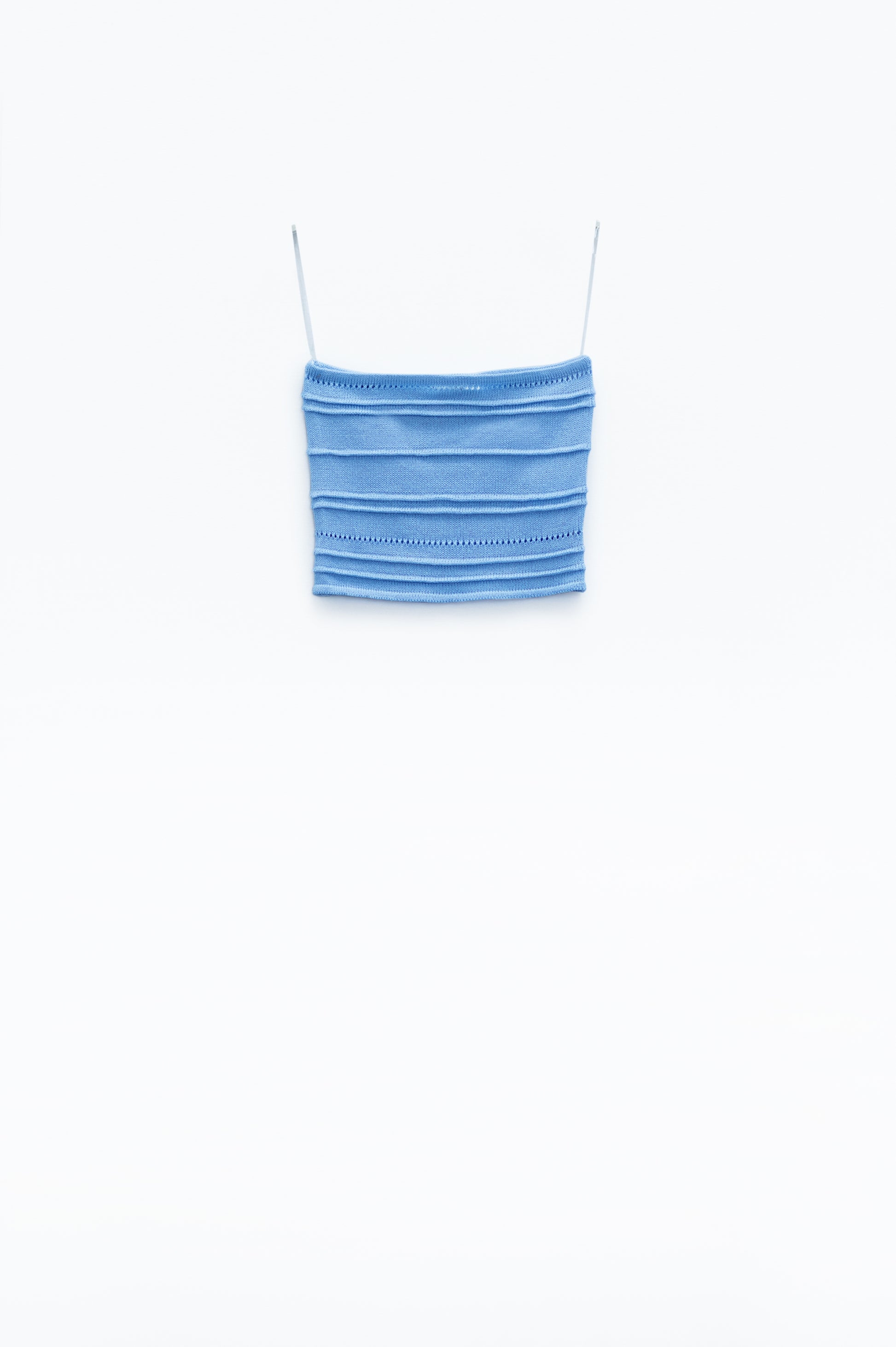 Strapless Knitted bodycon Top In light blue - Jumpers