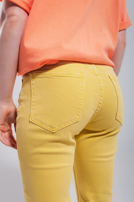 Stretch Cotton skinny jeans in yellow - Jeans