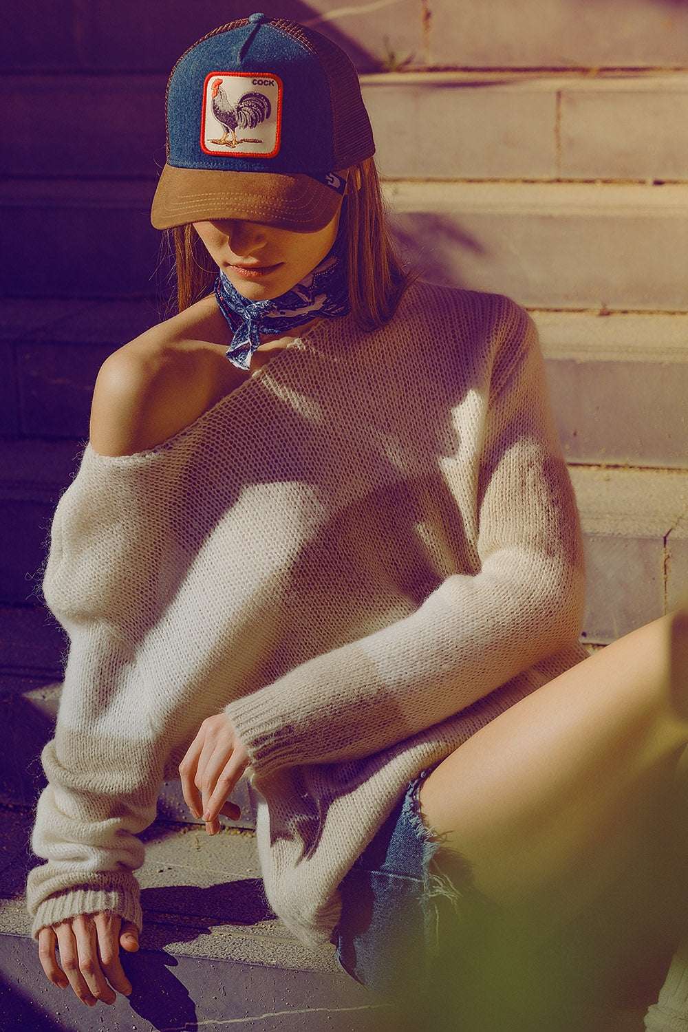 Striped boat sweater in beige - Jumpers