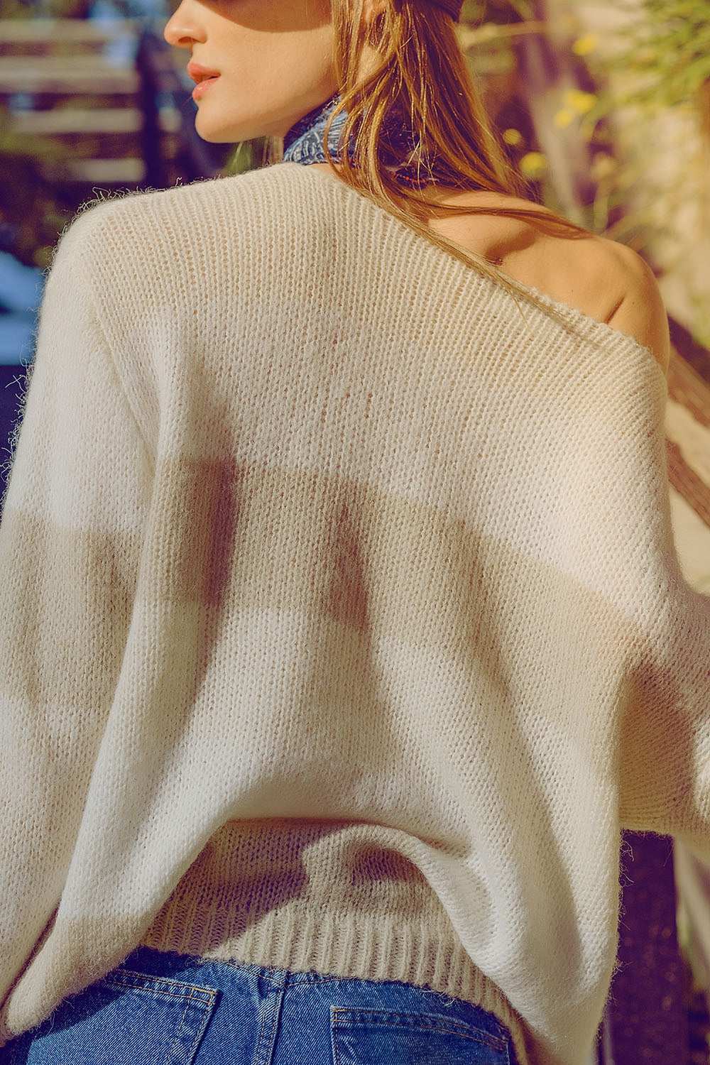 Striped boat sweater in beige - Jumpers