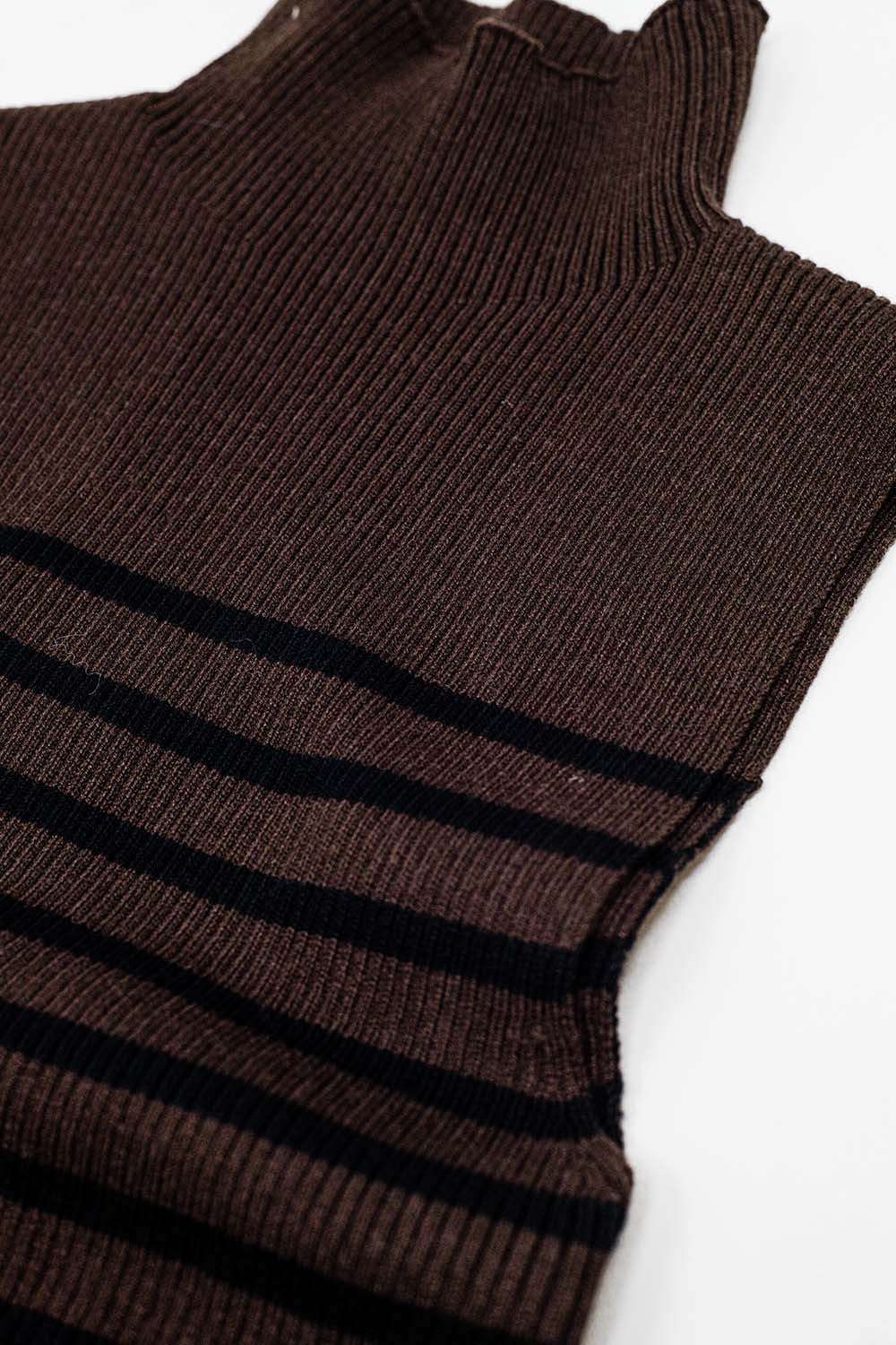 Striped high neck sweater In brown - Jumpers