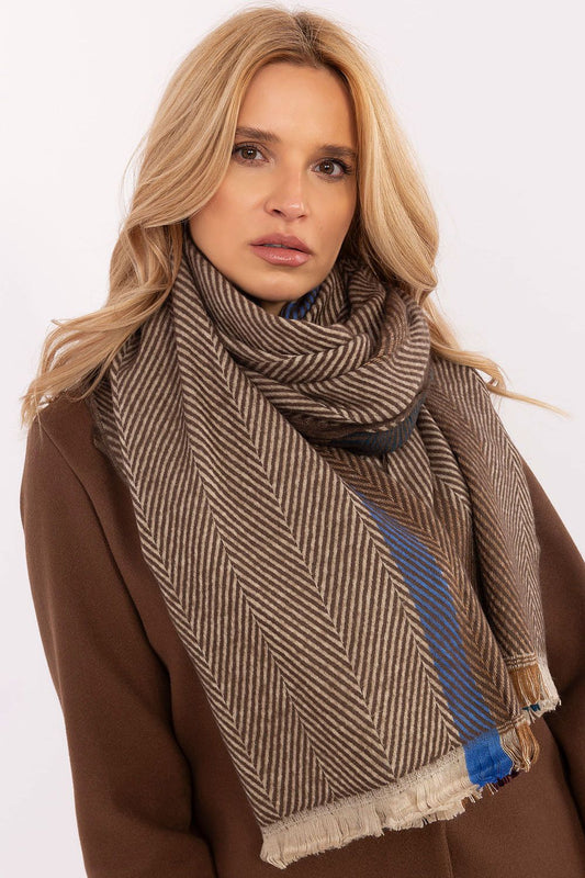 AT Striped Shawl for Women - Trendy Fashion Accessory brown one-size-fits-all -
