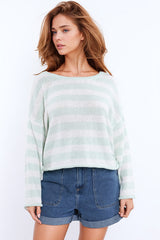 Pull rayé avec détail noeud au dos
