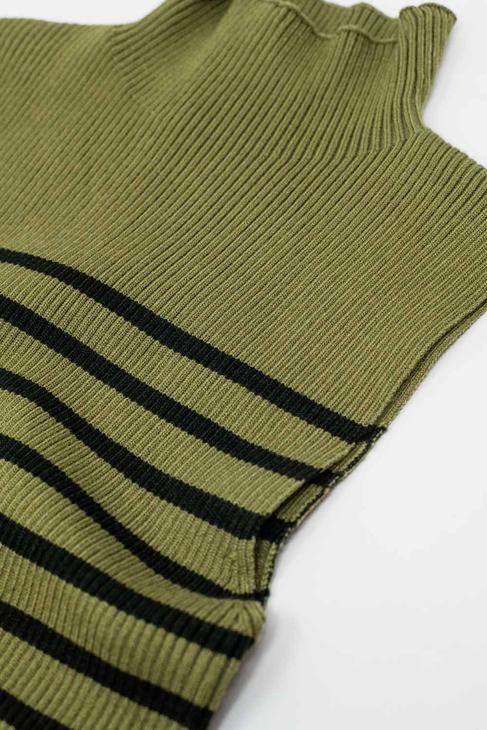 Striped Turtle sweater In Olive Green - Jumpers