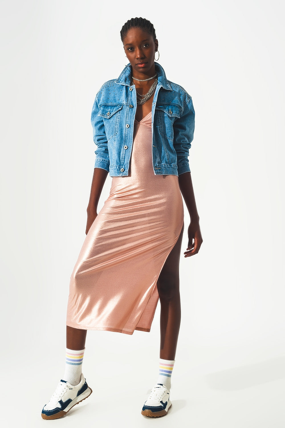 Studded denim jacket in blue - Jackets