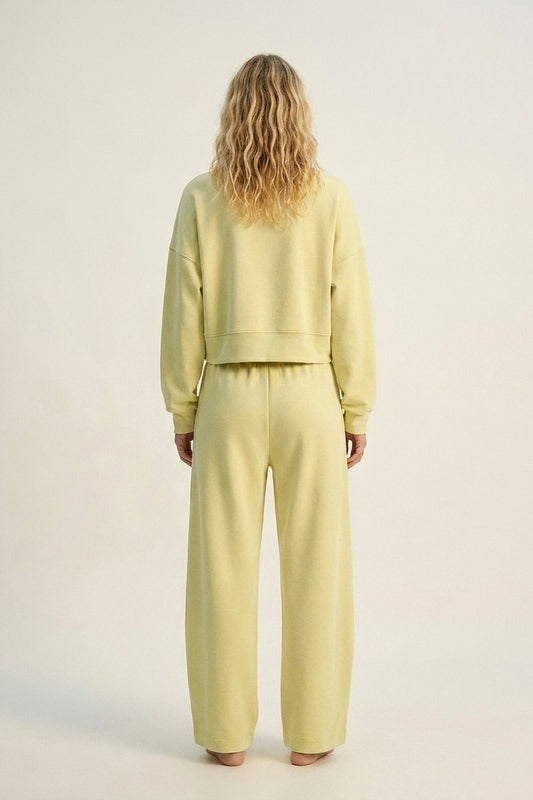 Super-Soft Knit Jogger Pants in yellow with Drawstring Waist - Pants