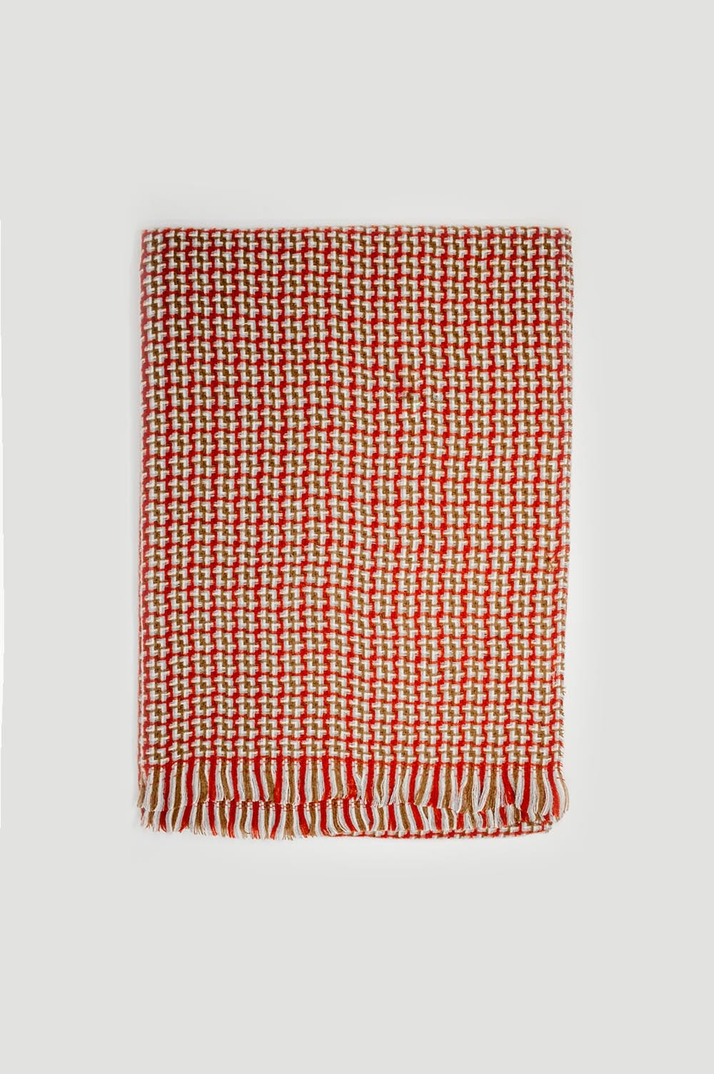 Super soft red scarf with geometric print - Scarves
