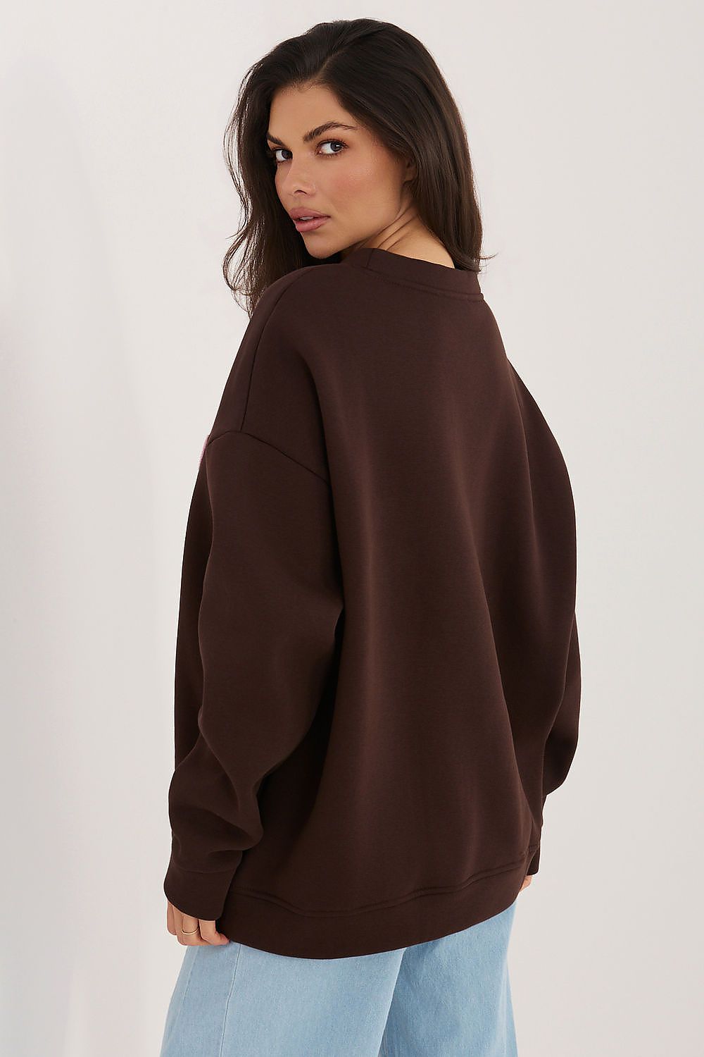 Rue Paris Trendy Brown Logo Sweater for Women - Sweaters