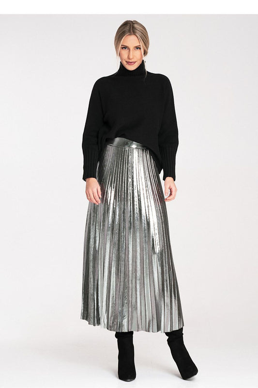 Women's Black Sweater with Ribbed Turtleneck - Sweaters