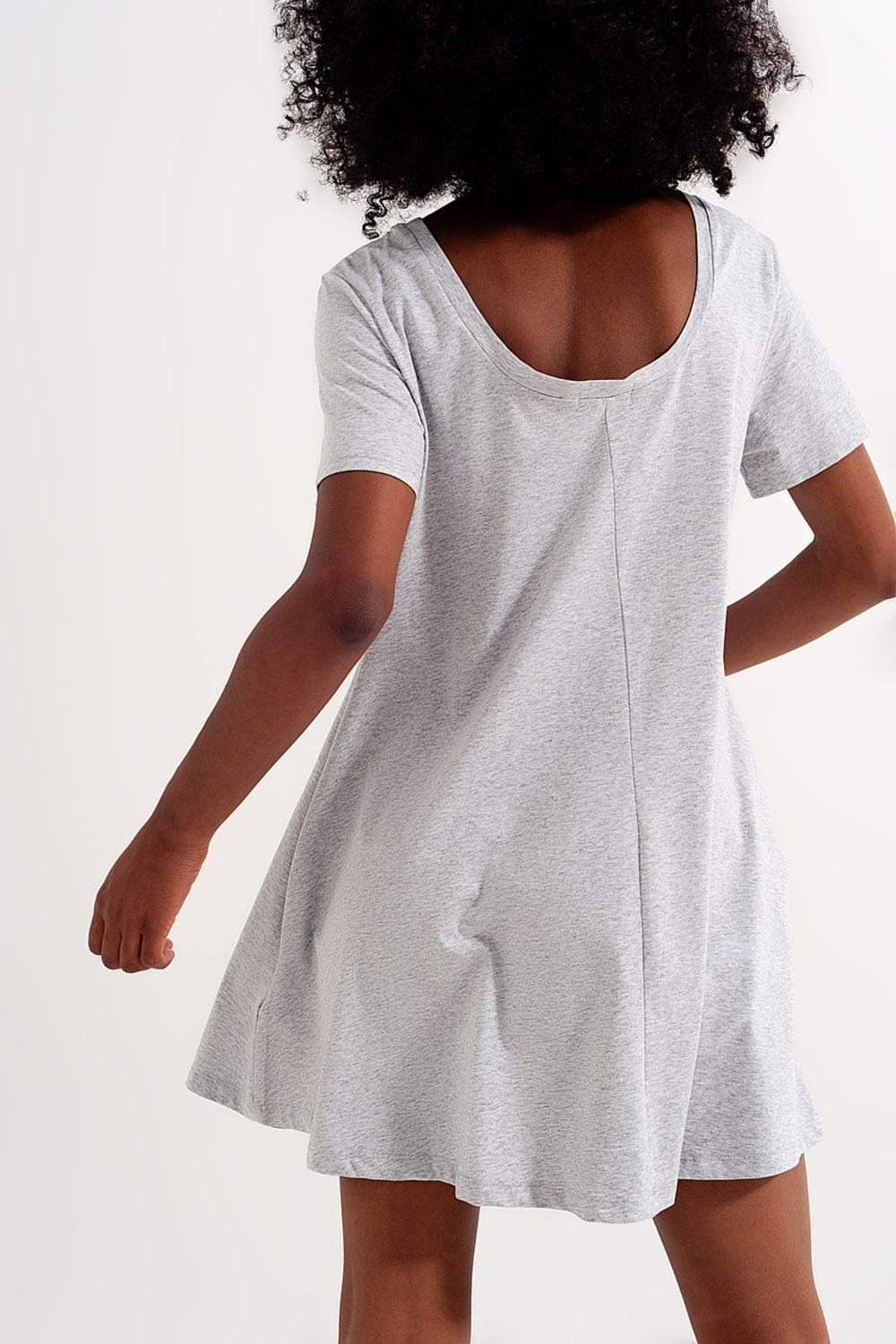 Swing t shirt dress with concealed pockets in grey - Dresses