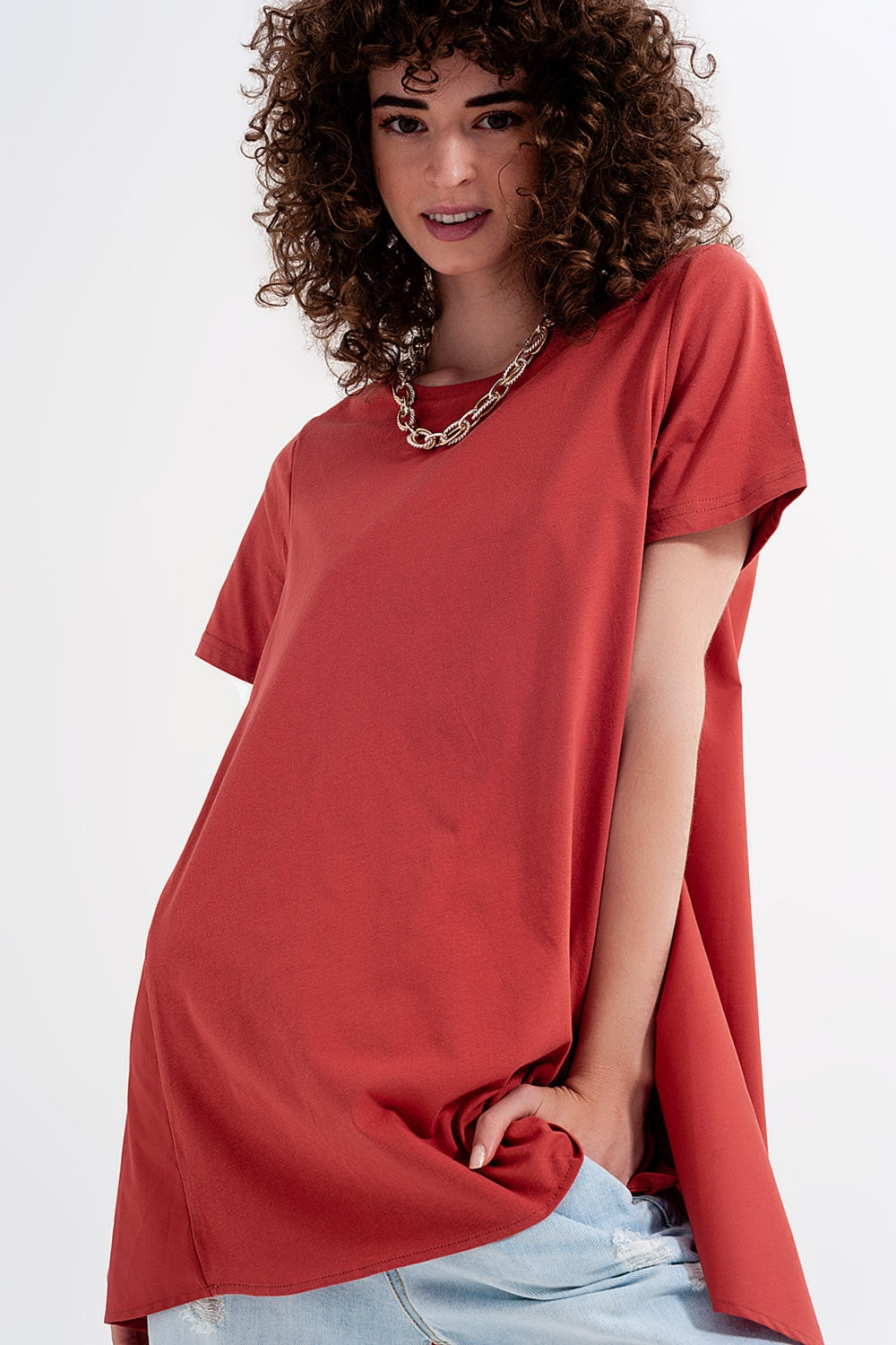 T shirt dress in orange - T-Shirts