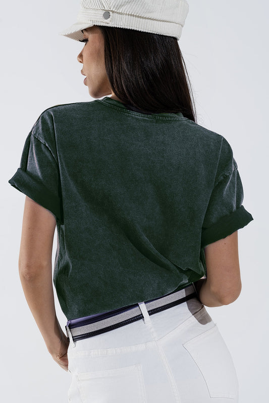 T-shirt with LOVE art deco digital print in Grey - T-Shirts