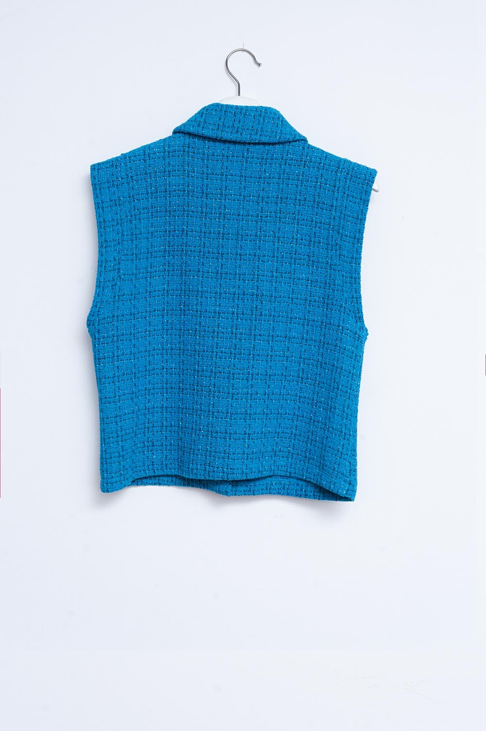 Tailored suit waistcoat in blue boucle - Vests