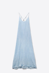 Tencel Light denim dress with beaded straps
