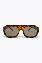 Lunettes de soleil carrées marron écaille pour femme
