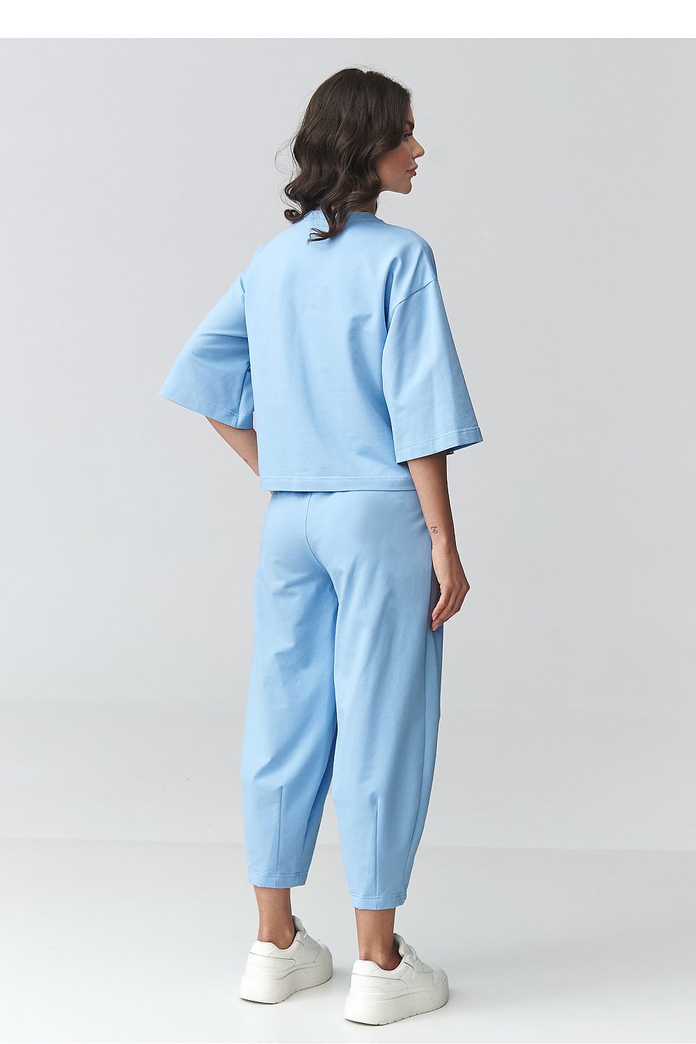 Makadamia Light Blue Tracksuit Set with Oversized Top and Tapered Trousers for Comfortable Style