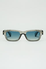 translucent Grey sunglasses with oval frame