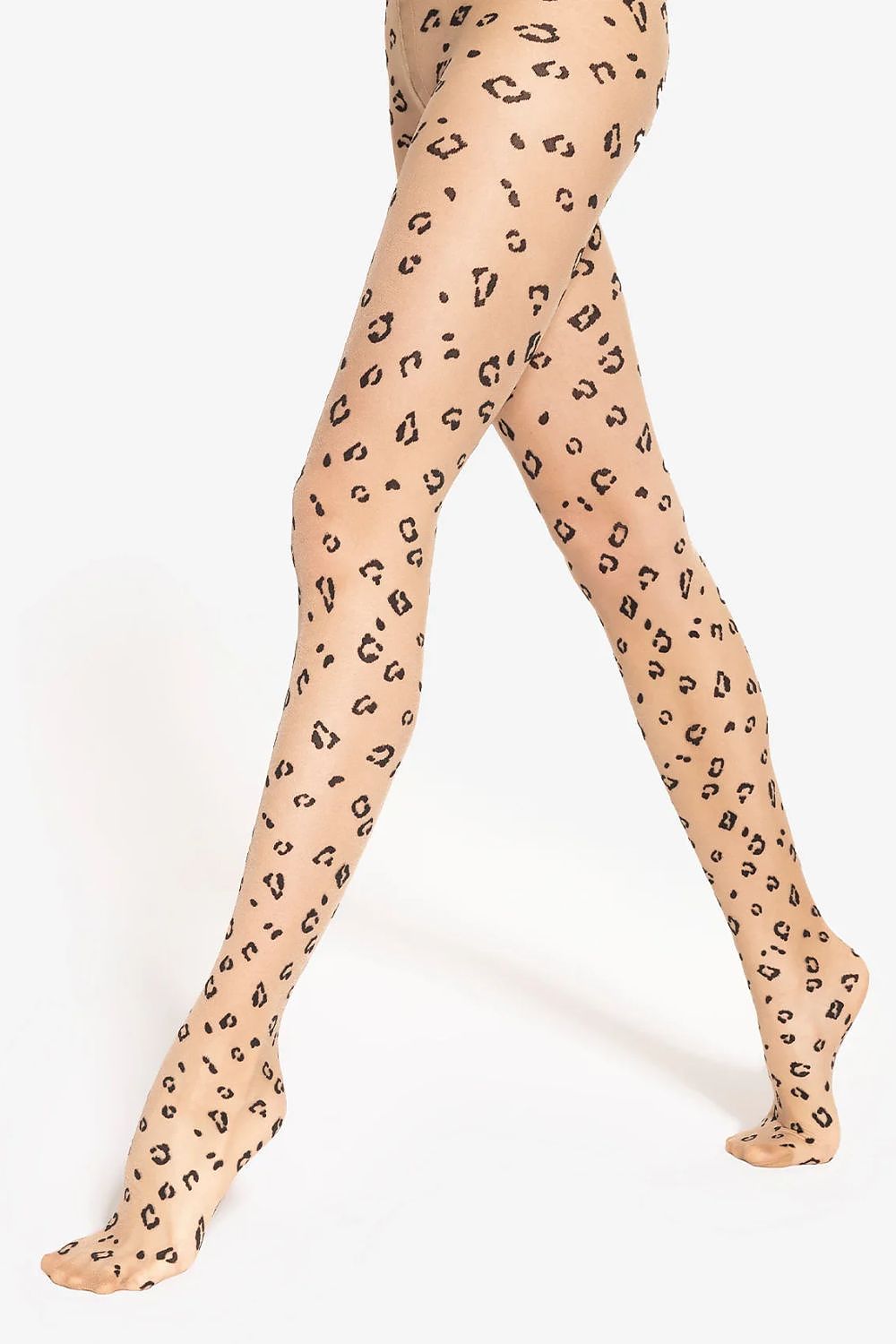 Trendy Animal Print Tights for Fashion Lovers beige - Socks