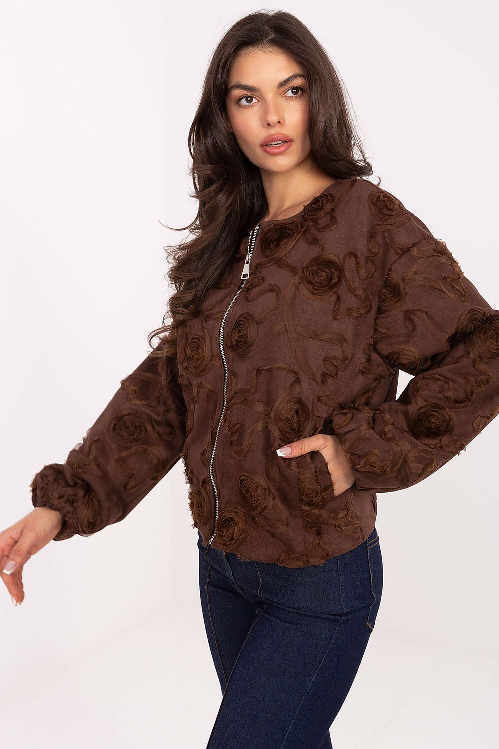 Trendy Black Bomber Jacket for Women brown one-size-fits-all - Jackets