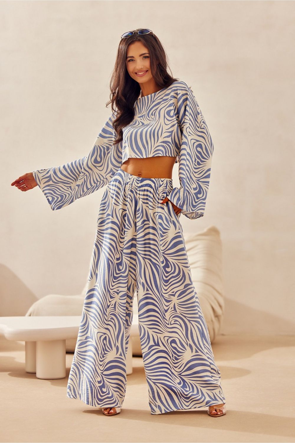 LuaBoutique Trendy Crop Blouse for Women Zebra Print - Blouses