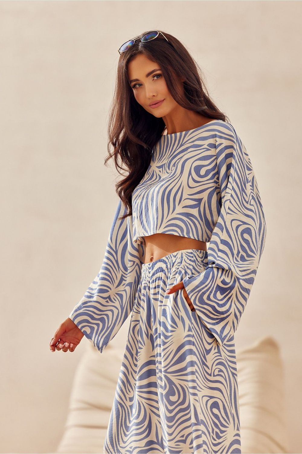 LuaBoutique Trendy Crop Blouse for Women Zebra Print - Blouses