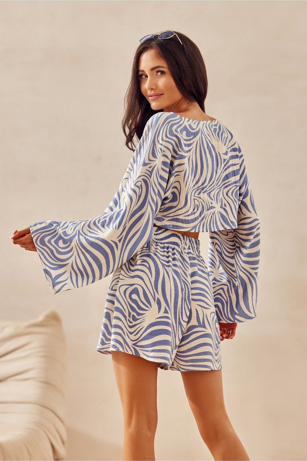 LuaBoutique Trendy Crop Blouse for Women Zebra Print - Blouses