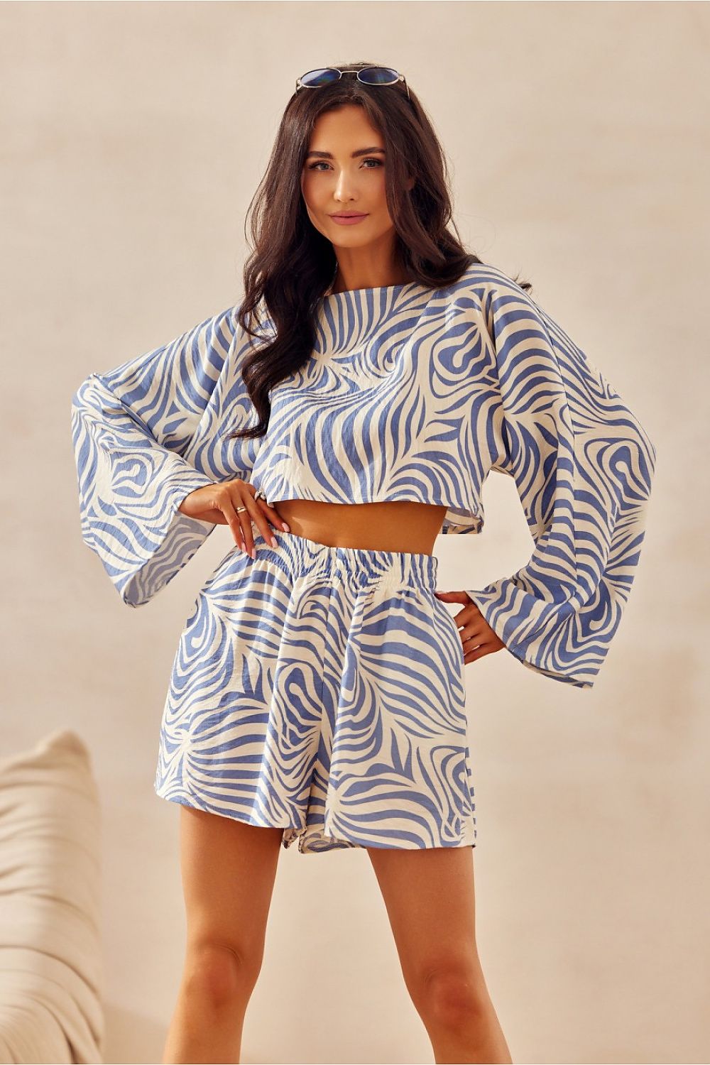 LuaBoutique Trendy Crop Blouse for Women Zebra Print multicolor 3 - Blouses