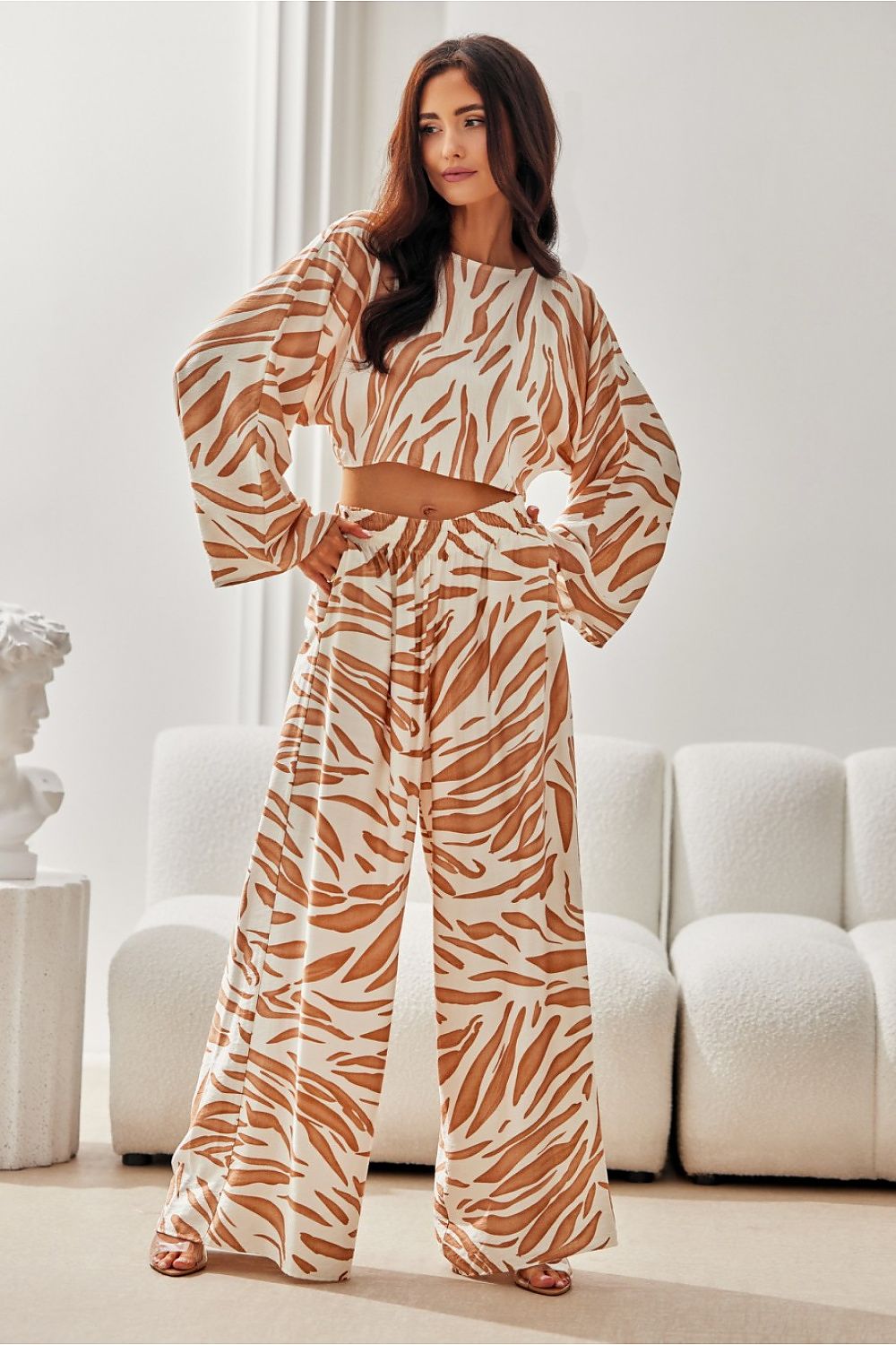 LuaBoutique Trendy Crop Blouse for Women Zebra Print - Blouses