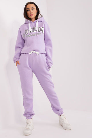 Ex Moda Trendy Hoodie and Joggers Set in Lilac