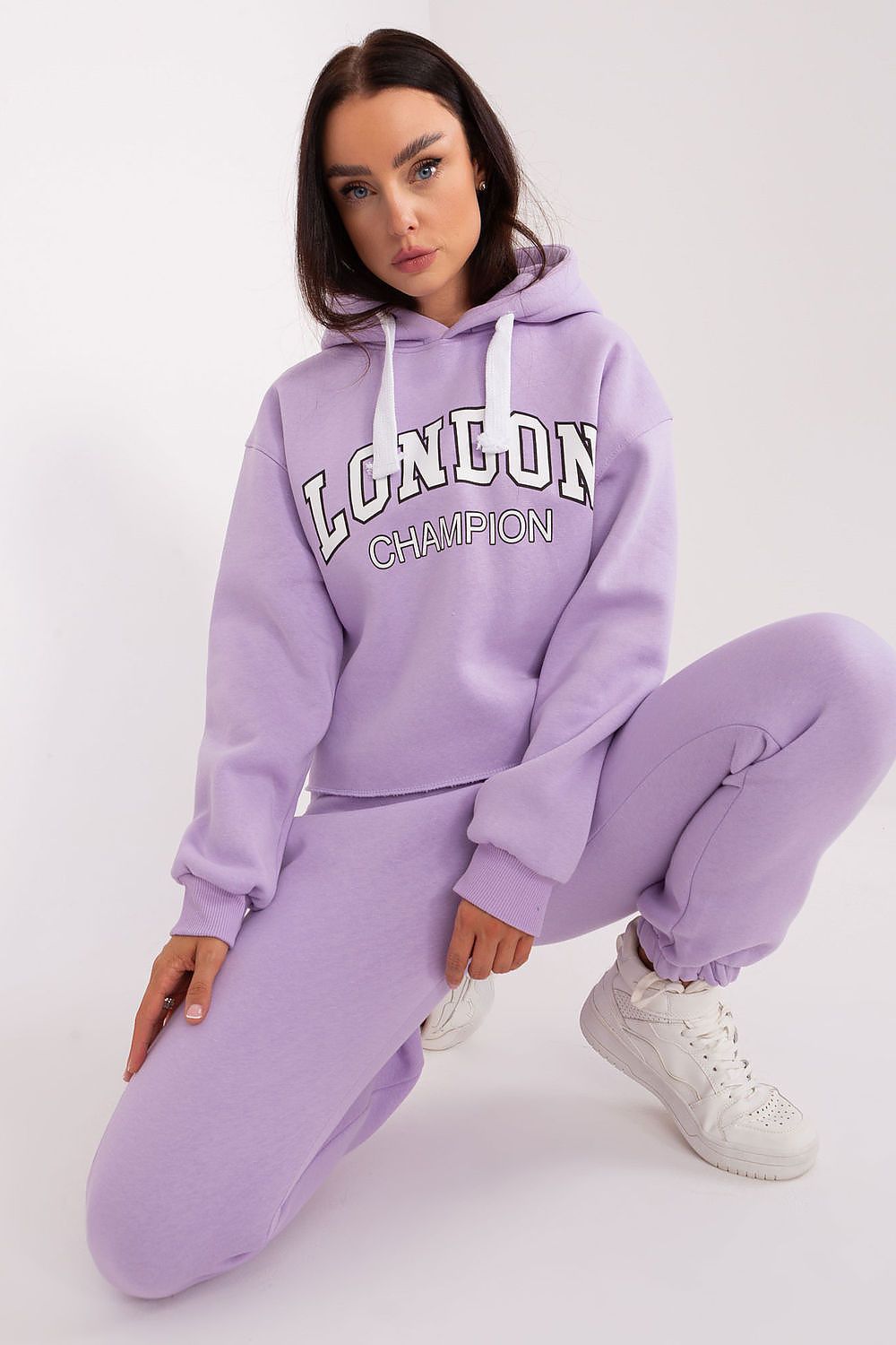Ex Moda Trendy Hoodie and Joggers Set in Lilac - Sets