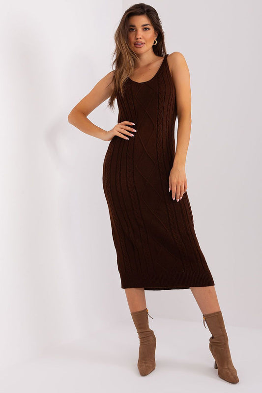 Badu Trendy Matching Set for Women - Stylish Knit Dress brown one-size-fits-all - Sets