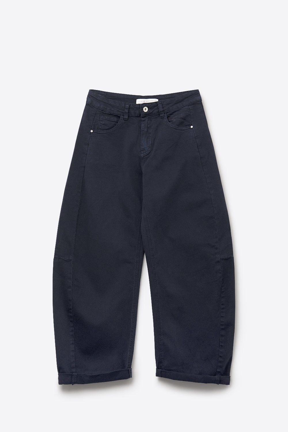 Trendy Navy Barrel Balloon Jeans with Pockets - Jeans