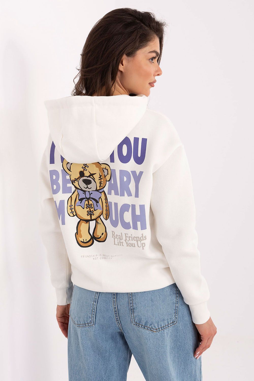 Trendy White Hoodie for Ladies - Casual Comfort - Sweaters