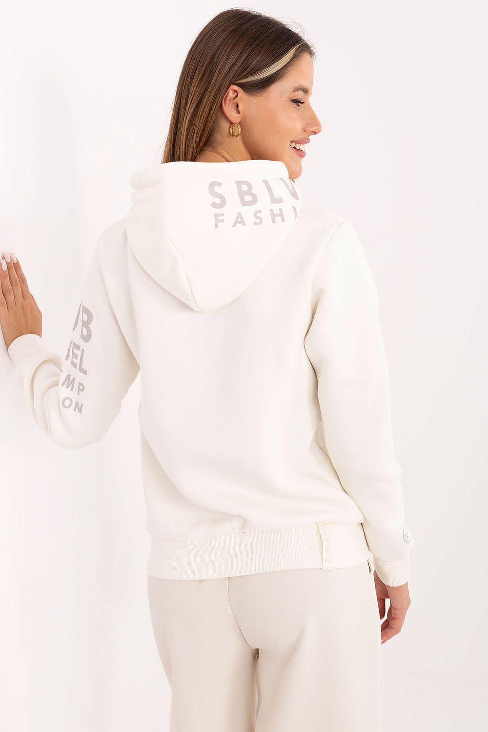 Sublevel Trendy White Hoodie for Women - Stylish Comfort - Sweatshirt