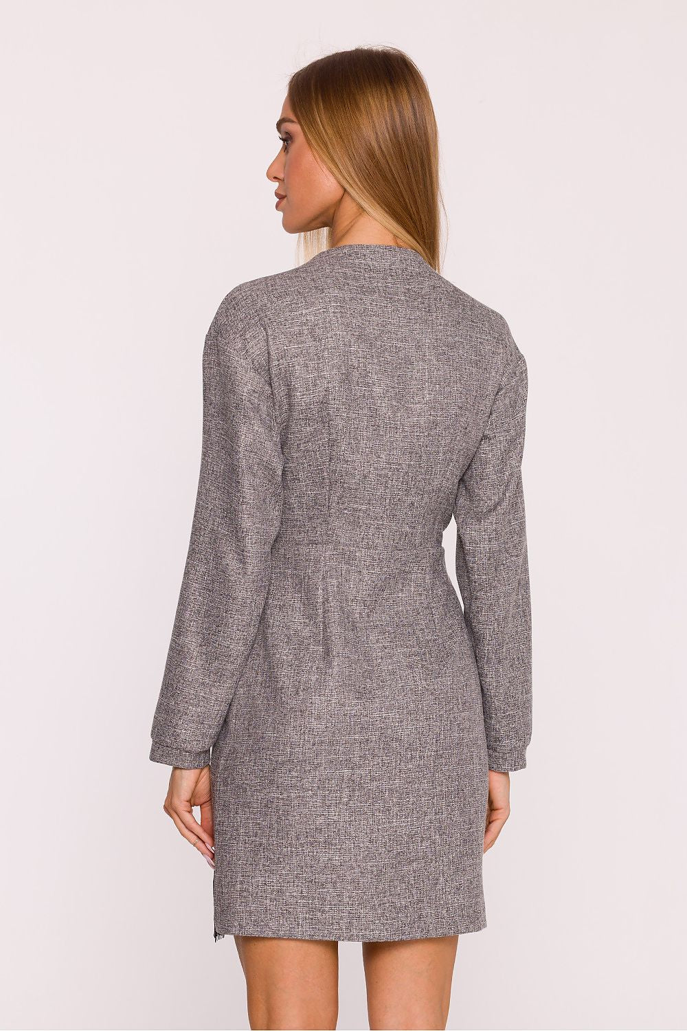 Moe Chic Women's Tweed Dress with Lace Trim - Dresses