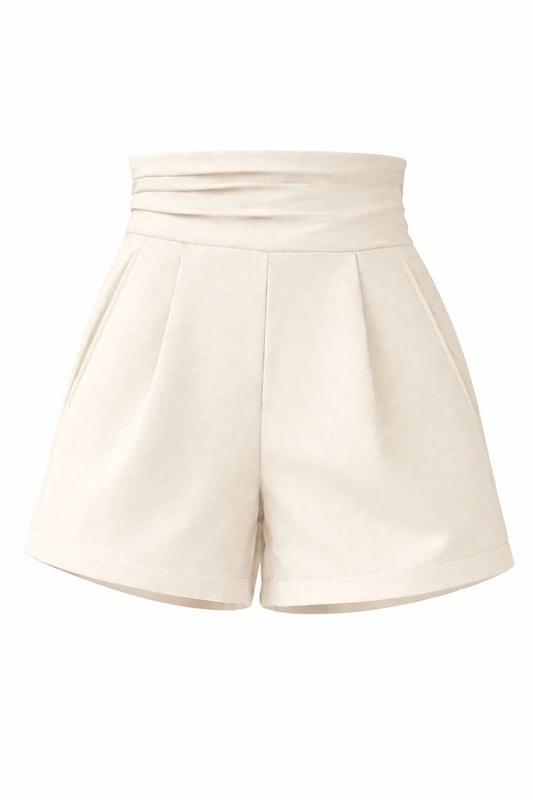 PERCY shorts Trendy Soft Cream Shorts for Women -