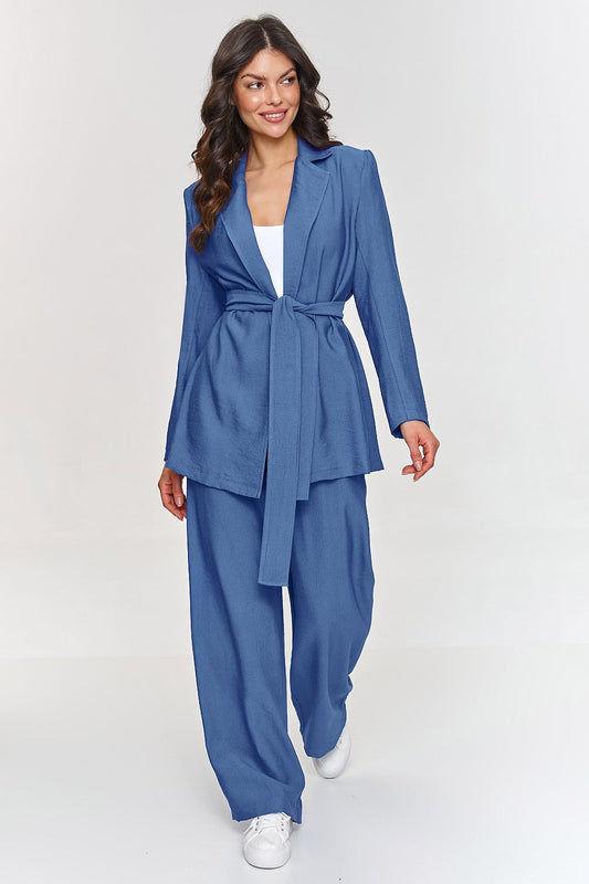 Trendy Tailored Blazer and Trousers Set blue - Outfit Sets