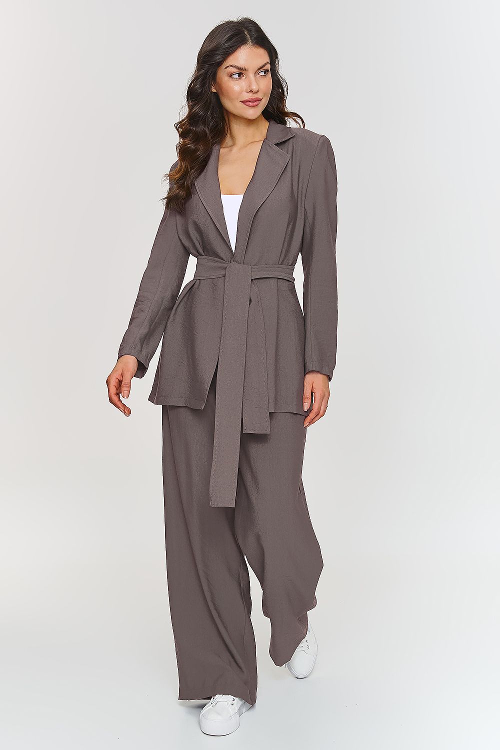 Trendy Tailored Blazer and Trousers Set brown - Outfit Sets