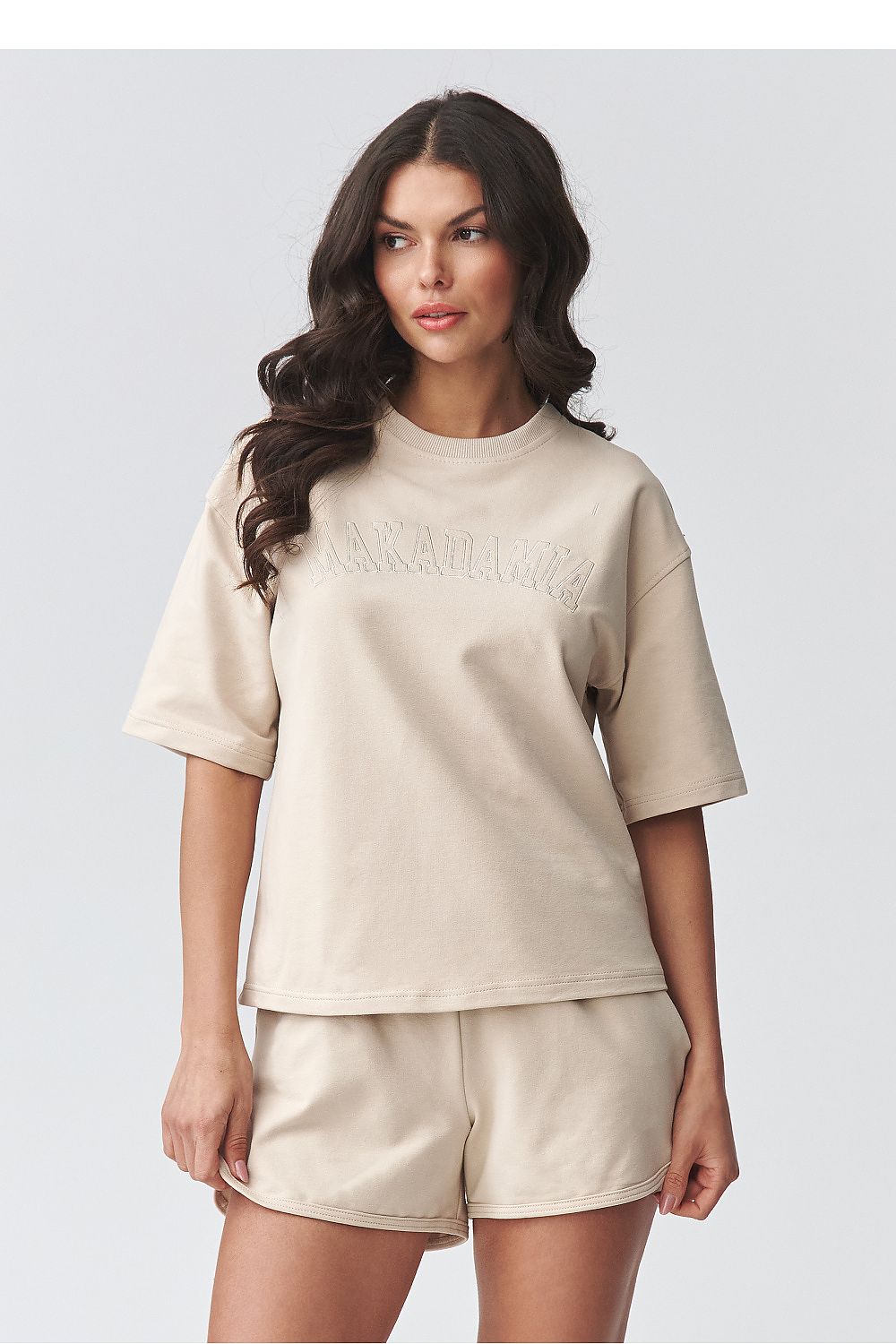 Makadamia Womens Set with Shorts - Trendy Outfit beige - Outfit Sets